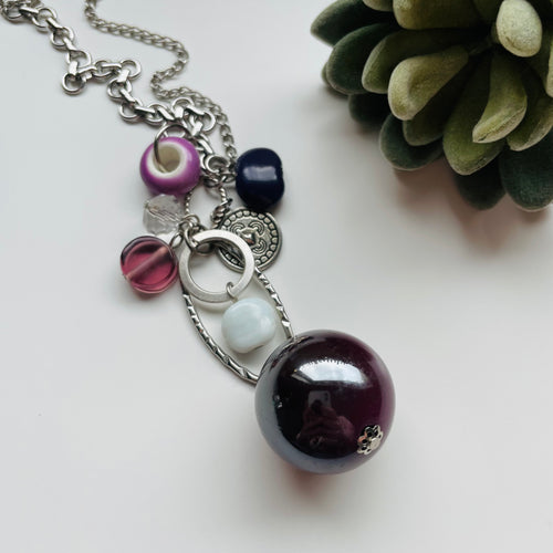 Necklace / one of a kind #30 / cluster deep purple