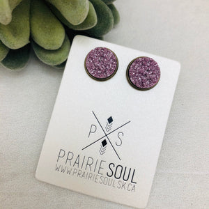 Druzy Earrings / Original / Purple Lilac