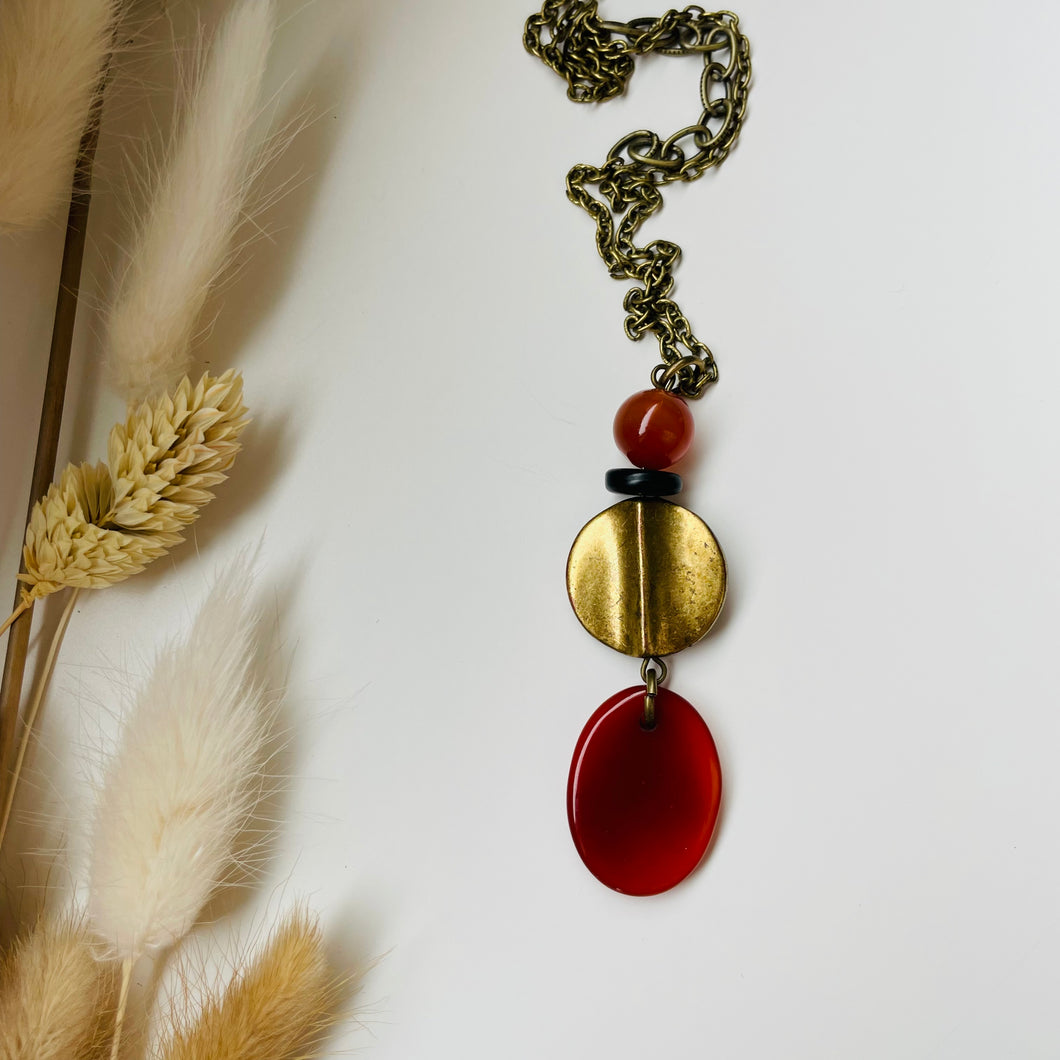 Necklace / one of a kind #34 / red agate