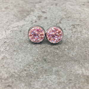 Druzy Earrings / Original / Blush Pink