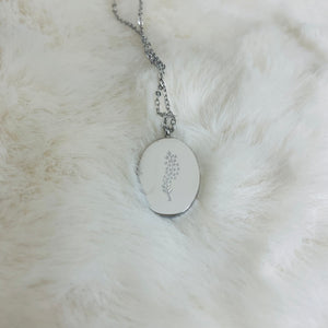 Birth Month Flower Necklace Stainless Steel