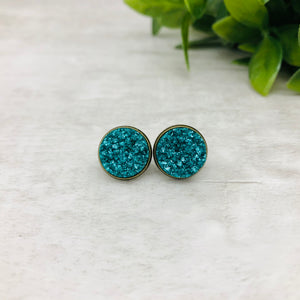 Druzy Earrings / Original / Teal Turquoise