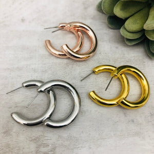 Hoop Earring / Thick Metallic