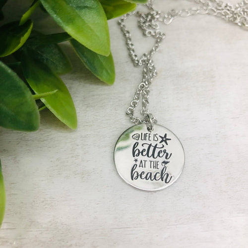 Life is Better at the Beach Coin Necklace