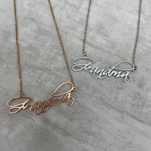 Stainless Steel / Custom calligraphy necklace IN STOCK