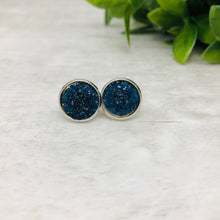 Druzy Earrings / Dome / Blue Navy
