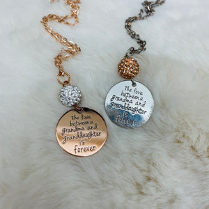The love between a Grandma and Granddaughter is forever Coin Necklace