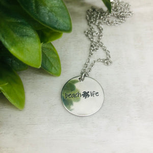 Beach Life Turtle Coin Necklace