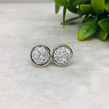 Druzy Earrings / Dome / Silver