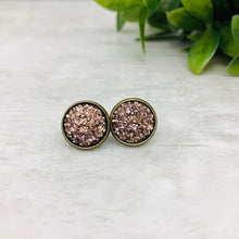 Druzy Earrings / Dome / Rose Gold