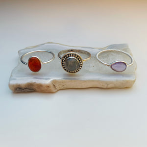 Gemstone Ring / Sterling Silver / Variety of Stones