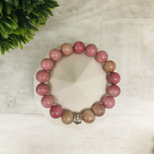 Stone Stacker Bracelet / Rhodonite / Pink Rose