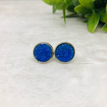 Druzy Earrings / Dome / Blue Royal