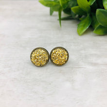 Druzy Earrings / Dome / Gold Yellow