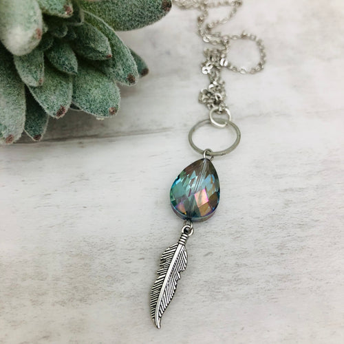 Necklace / Feather / Prism Tear
