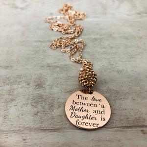 The love between a Mother and Daughter is forever Coin Necklace