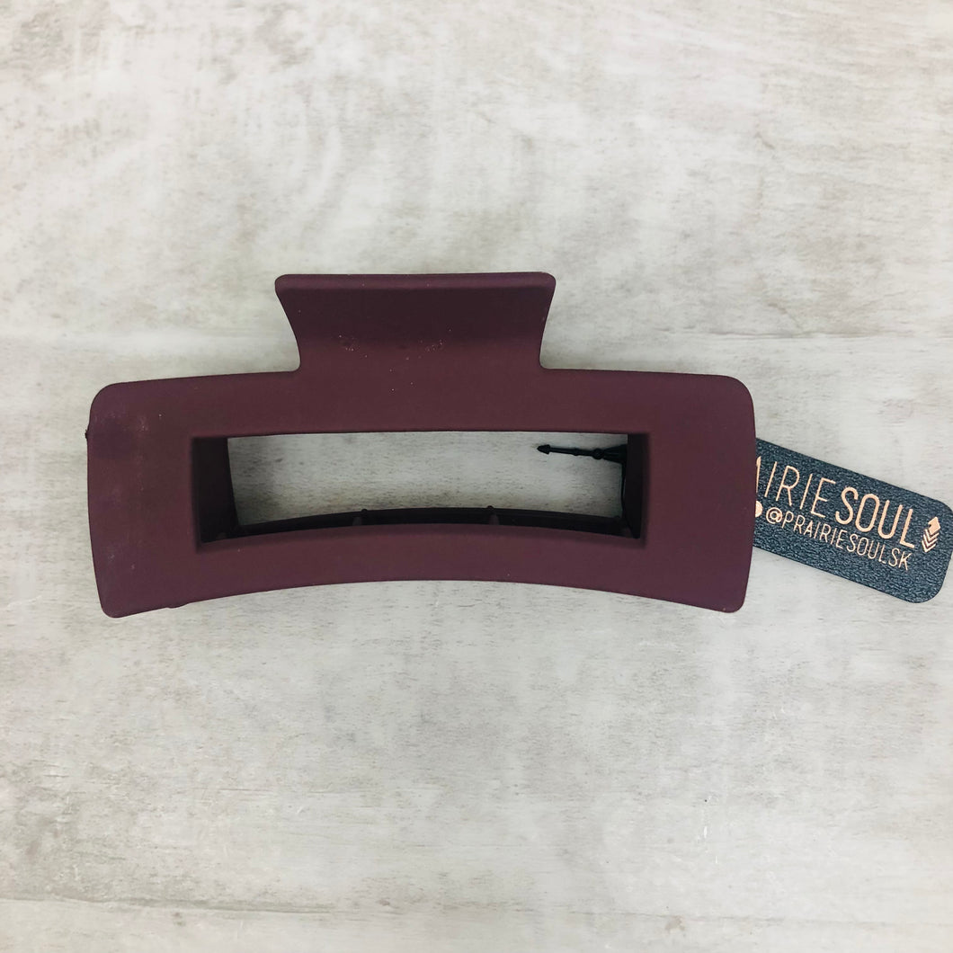 Hair Claw / Large Rectangle Hollow Matte Solid