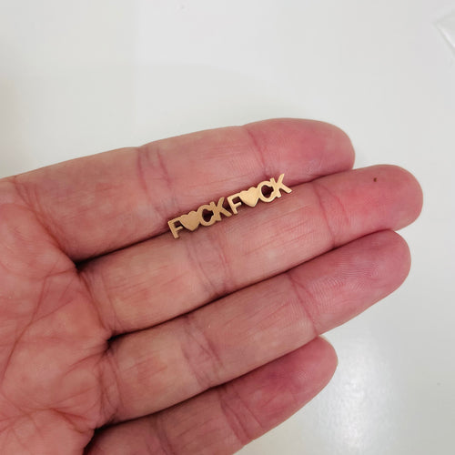 Metal Shape Stud Earring / F♥ck
