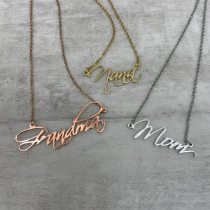 Custom calligraphy necklace IN STOCK