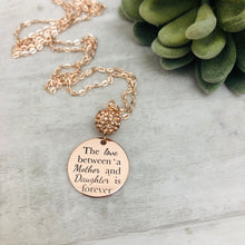 The love between a Mother and Daughter is forever Coin Necklace