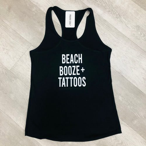 Prairie Soul Racerback Graphic Tank / Beach Booze + Tattoos