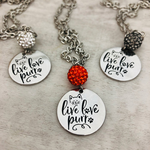 Live Love Purr Coin Necklace