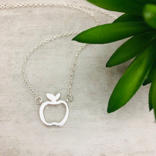 Dainty Necklace | Apple outline