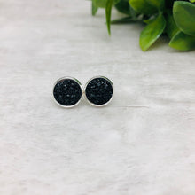 Druzy Earrings / Dome / Black