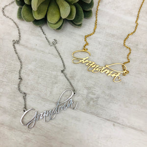 Custom Calligraphy Necklace / Family Names