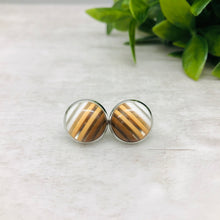 Druzy Earrings / Stripe / Brown Ombre