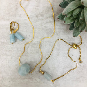 Lena Gemstone Necklace / Aquamarine