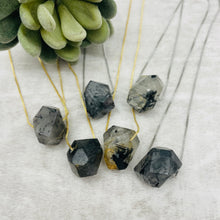 Lena Gemstone Necklace / Rutilated Quartz (Black)