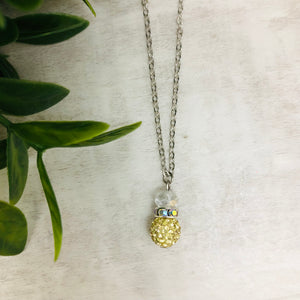 Glitterball Drop Necklace / Yellow Mellow