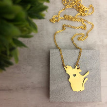 Quebec Map Heart Necklace
