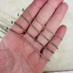 Sterling silver 925 chains + polishing cloth sets